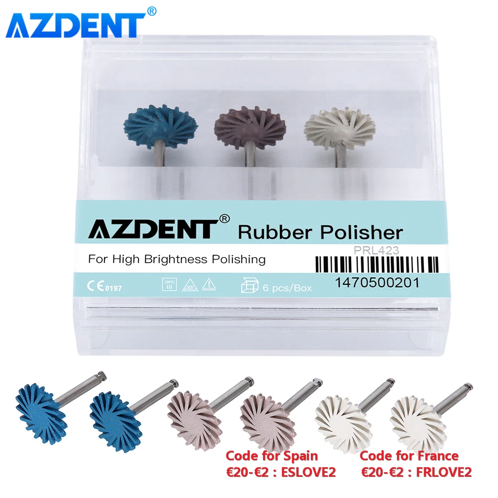 Ruota Gomma RA 14mm Sistema Di Lucidatura AZDENT Per Compositi Dentali - Disco Ruota In Gomma Da 14mm, Attacco RA Accessorio Laboratorio AZDENT - Foto 10