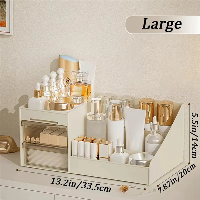 Cosmetic Organizer With Clear Drawer Countertop Organizer For Cosmetics, Lotion,Lipstick Ideal For Dressers Or Bathrooms 6