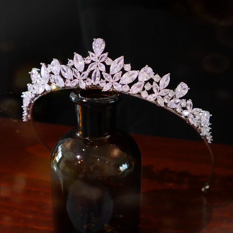 

CC Luxury Crown Women Hair Accessories Wedding Hairwear Bridal Dress Engagement Headpiece Shining Crystal Coronets Party FO016