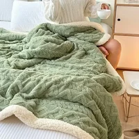 Soft Woolen Blanket for Bedding and Sofa, Warm Lamb Velvet Flannel Cover Blanket for Office, Air Conditioning and Nap 3
