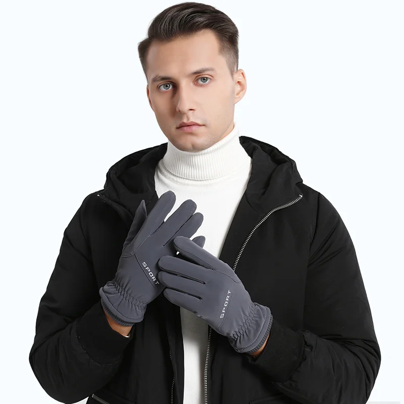 

Fashion Gloves Man Winter Warm Windproof Waterproof Outdoor Riding Fishing Touchscreen Mountaineering Winter Plush Warm Gloves