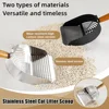 Steel Cat Litter Scoop Long Handle Pet Waste Shovel Cleaning Tool for Tofu Sand Litter Box Cats Supplies 4