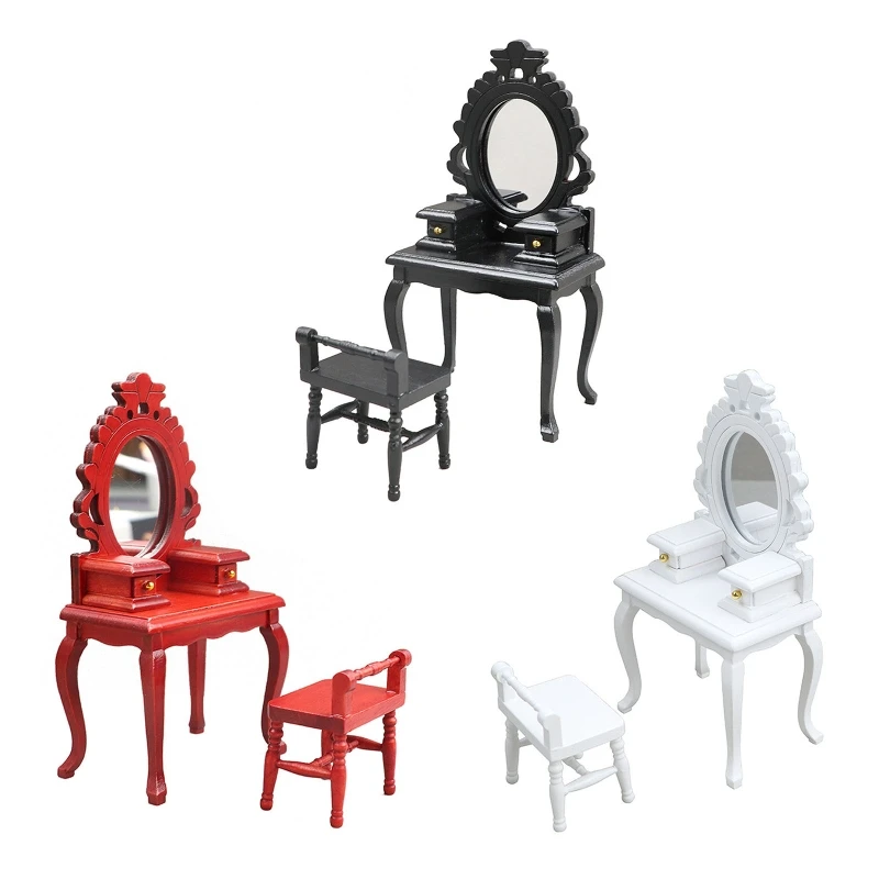 

1/12 for DOLL House Mini Furniture Dressing Table Chair Set Ball Joint for DOLL