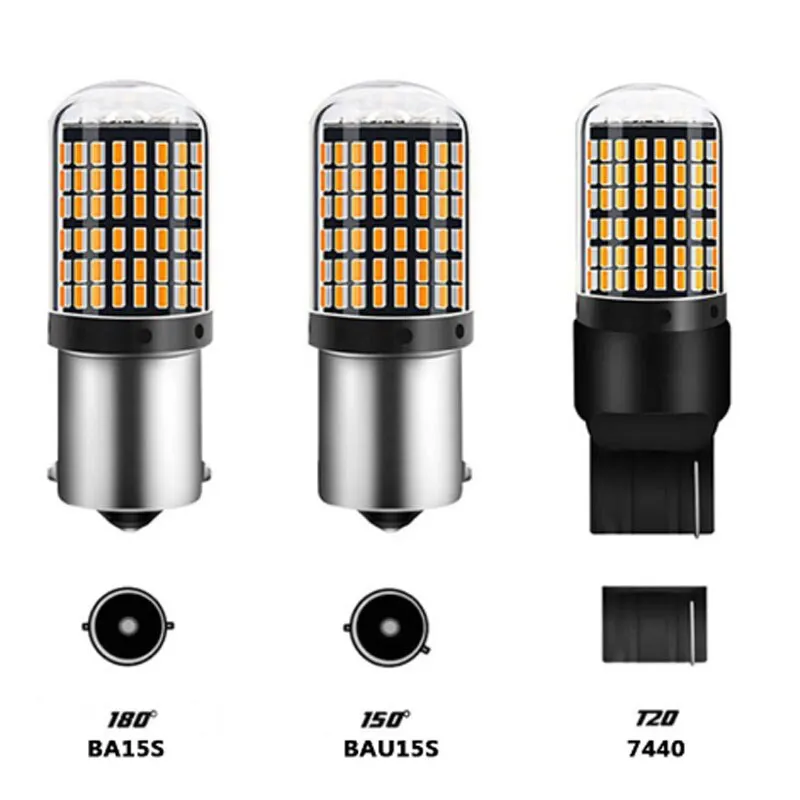 2pcs LED Car Bulbs 1156 BA15S P21W BAU15S PY21W 7440 W21W 3014 144smd CanBus Lamp Error Free for Car Reverse Turn Signal Light Brake Lamp