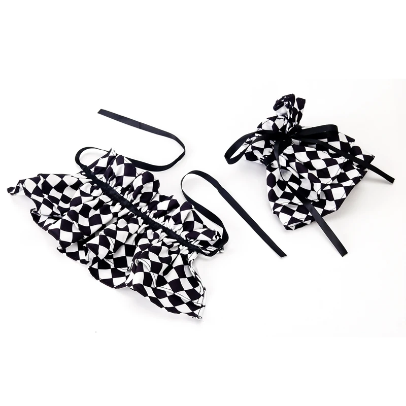 Abnehmbares Clown-Halsband und Handgelenkmanschetten-Set, Schwarz-Weißer Rüschen-Schal, Fake-Kragen für Cosplay und Bühnenauftritte – Detail 18