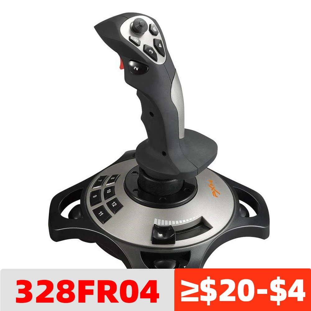 PXN-2113 Flight Simulator Gamepad Controller Joystick for PC/Desktop Built-in Vibration Motor Directional Coolie Cap Auto Aiming