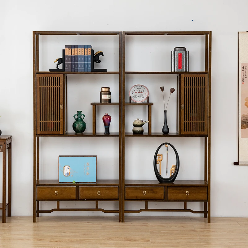 

Комбинированная антикварная полка Duobaoge из массива дерева, старинная полка, подставка для чайного набора