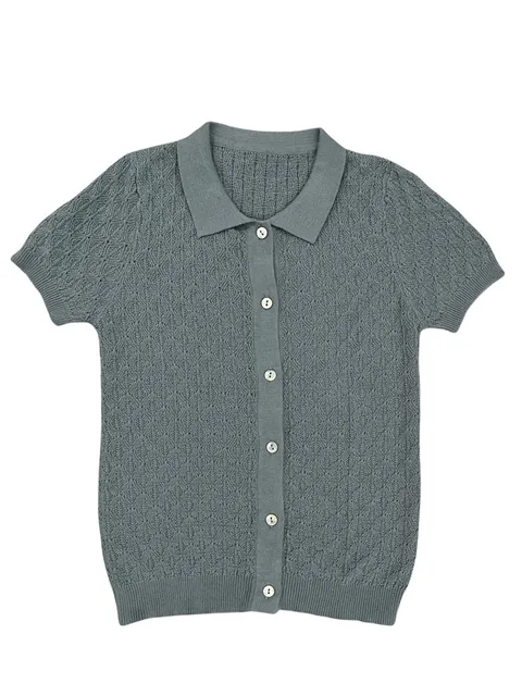 2022 Brother Sister Matching Clothes Summer Boys Girls Knitted Outfits seafoam tops