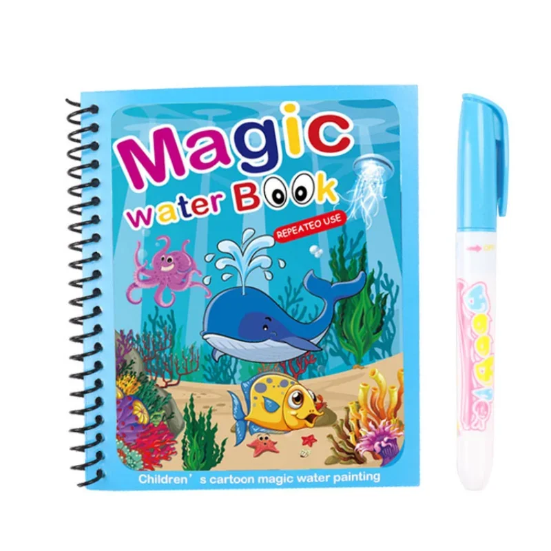 Water Drawing Book Water Drawing Books Drawing Toy Educational Toys Educational Drawing Toy Erasable Doodle Book Children's Magic Water Drawing Book Reusable Coloring Cartoon Early Educational Montessori Toys Kids Magical Graffiti Board