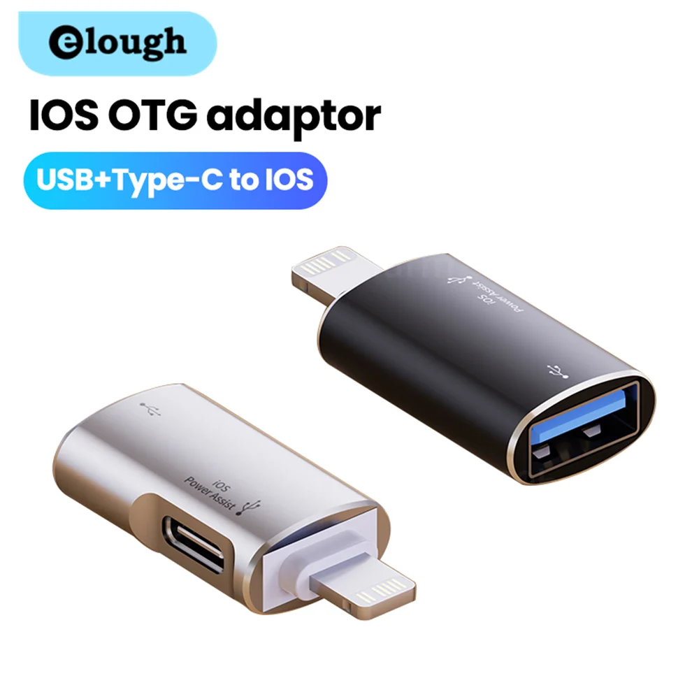 Elough Otg Adapter Per Iphone Lighting To Usb Trasferimento Dati Usb Flash Drive Lettore Di Schede Adattatore Per Cuffie Usb C