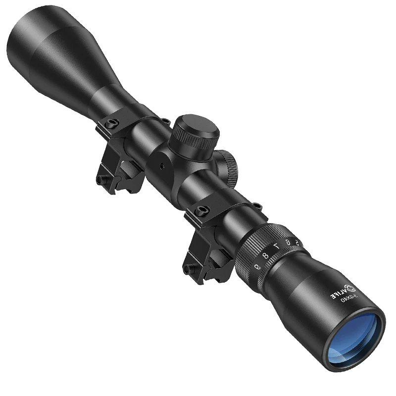 

Rifle Scopes Hunting 3X-9X Magnification Adjustment 40MM Full Multi-coated Blue Lens 2x Mounts Gun Accessories
