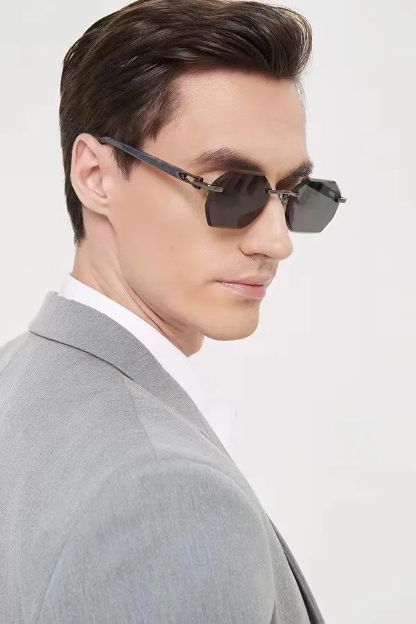 Fashionable Trendy Women Men Square Sunglasses Frameless Rectangular Sunglasses Gradient Sun Glassesfor Daily Life ﻿ – Detail 11