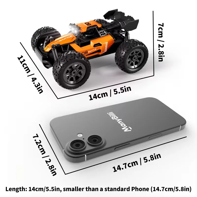 1:32 고속 LOSI 스타일 미니 원격 제어 트럭 20km/h 2.4GHz 레이싱 드리프트 RC 카 LED 조명 장착 축제 장난감으로 완벽한 선물