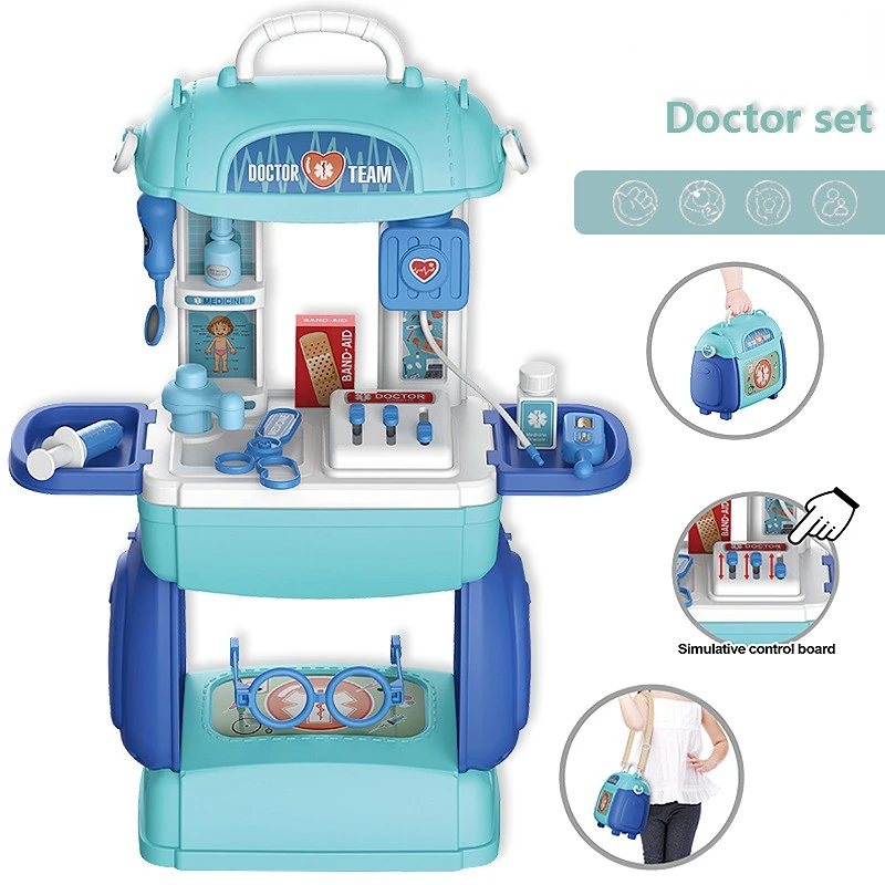 Medical Equipment Table Suitcase Children's Early Education Health Little Doctor Medical Equipment Toy Messenger Bag Children