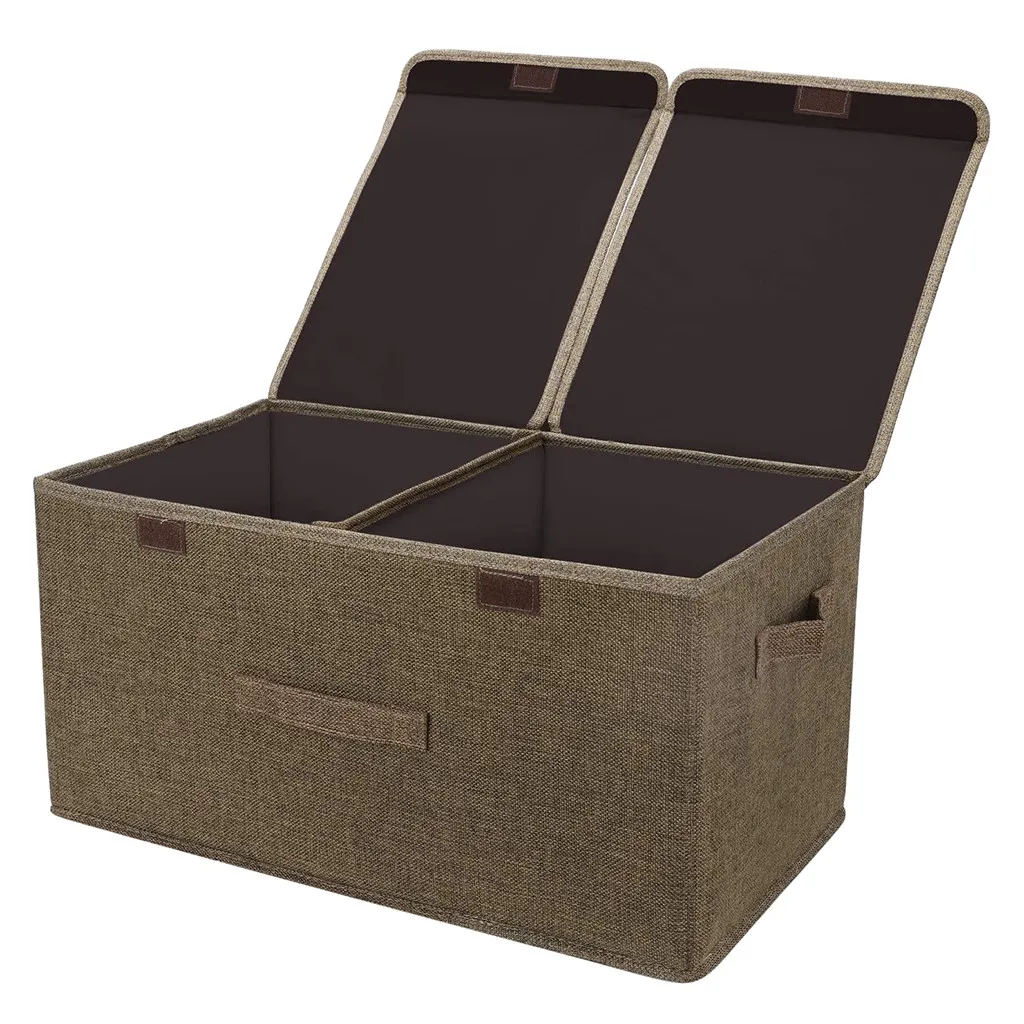 Storage Box Collapsible Linen Fabric Clothing Basket Bins Toy Box Organizer Storage Box Organizer Storage Organizer 3