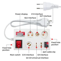 LED Lamp Bulb Light Voltage Power Quick Fast Tester Holder for E27 B22 E14 Lamp Bulb Light Test Box EU Plug With Power Display 1