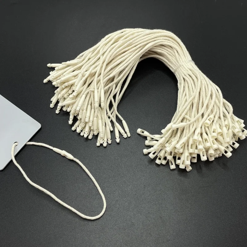 1000pcs of medium elastic jacket beige cotton brand rope pendant, suitable for garment bag label card, hang tag rope