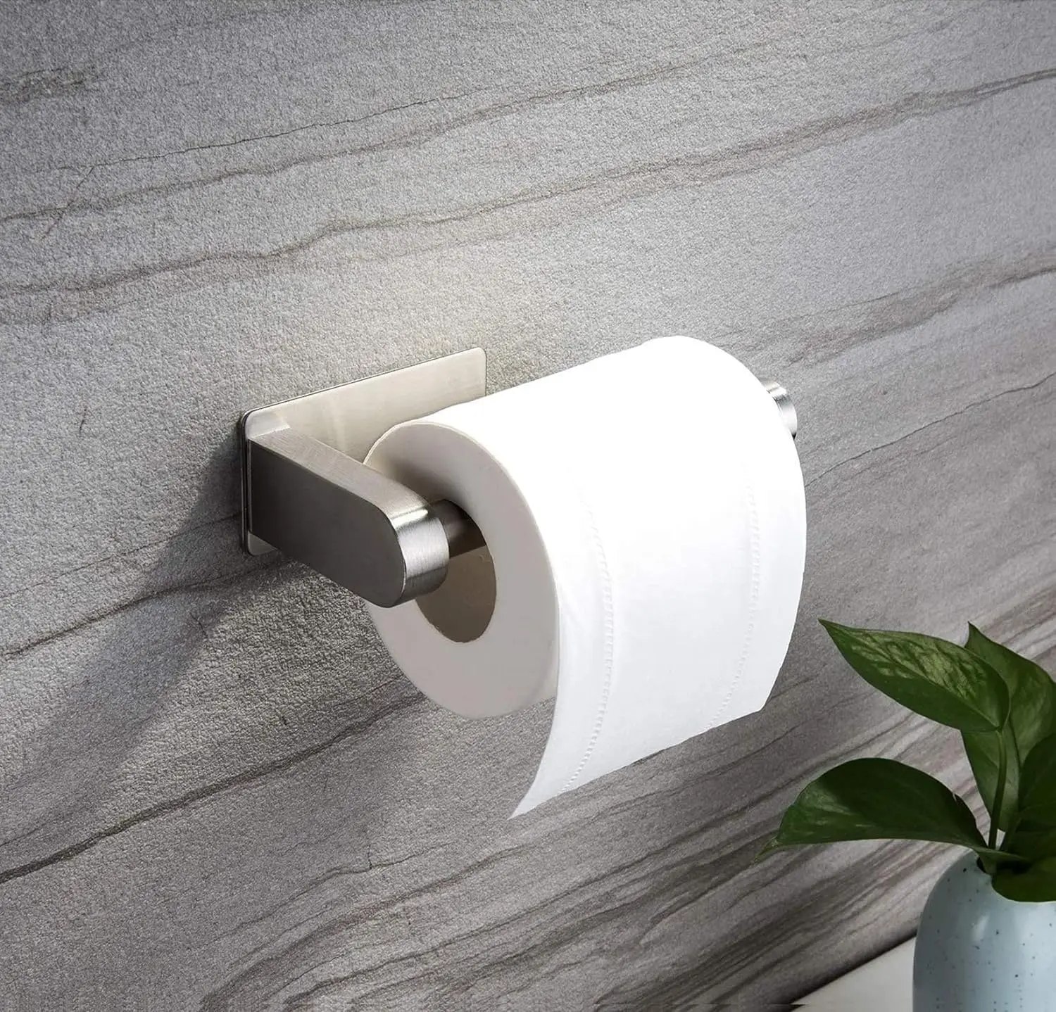Toilet Paper Holder Self Adhesive Bathroom Toilet Paper Holder Stand no Drilling Stainless Steel Brushed