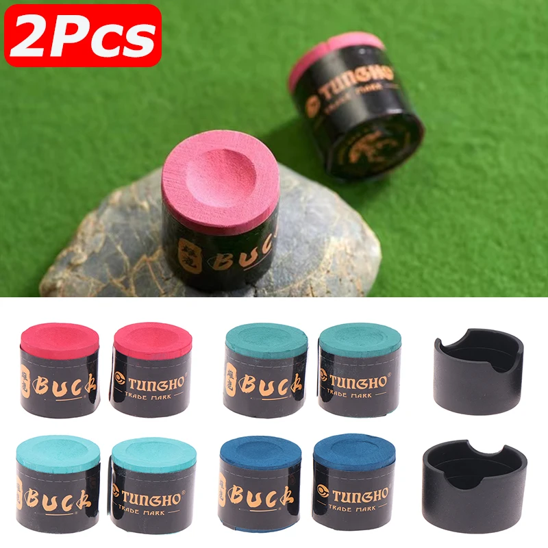 2Pcs Cylindrical Billiard Chalks Pool Cue Stick Chalks Rubbing Powder Snooker Table Billiards Supplies Antiskid Device Pool Tool