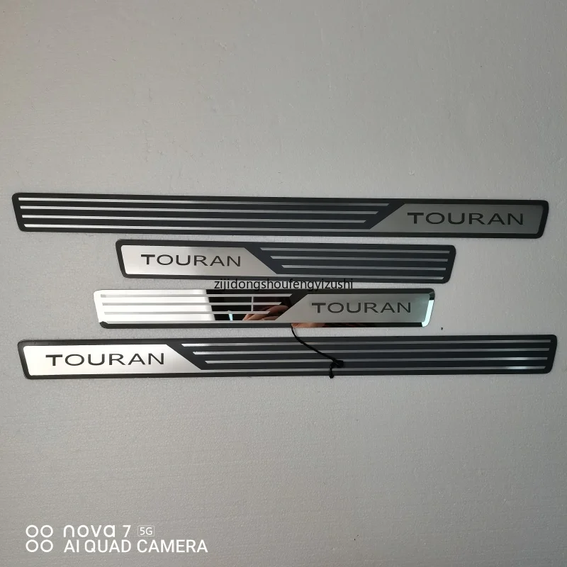 Car Door Sill Scuff Plate For vw Volkswagen Touran 2005-2006 2007 2008 2009 2010-2015 Stainless Steel Door Sill Scuff Plate Welcome Pedal Car Accessories