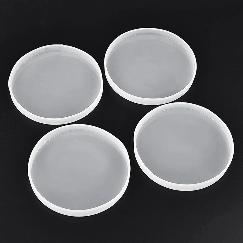 Round Resin Coaster Mold For Resin Casting Epoxy Molds For Casting With Resin Concrete Cement And Polymer Clay 4PCS silicone mold
