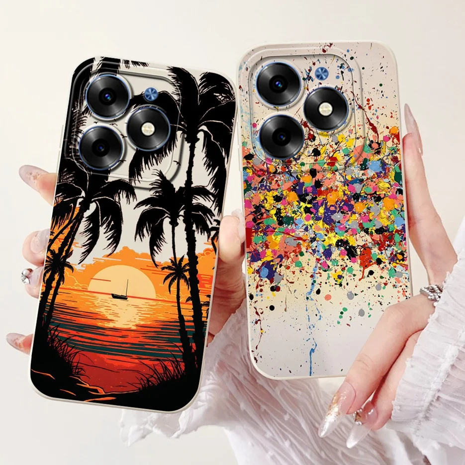 Cute Panda Cartoon Cover - Soft Silicone Case for Tecno Spark 20 Series