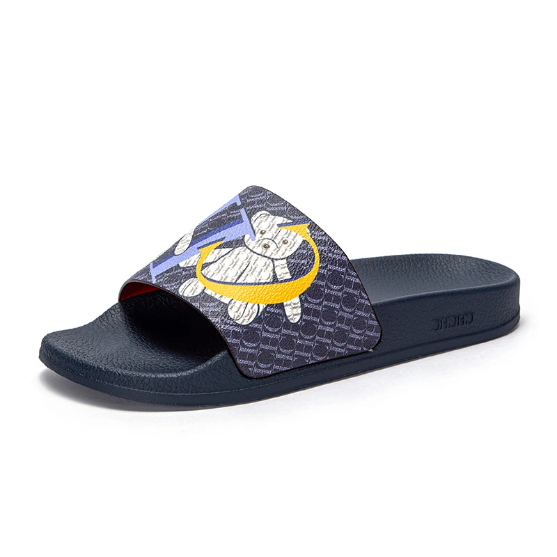 نعال مسطحة بتصميم نمط فريد للنساء ، مادة بولي كلور...