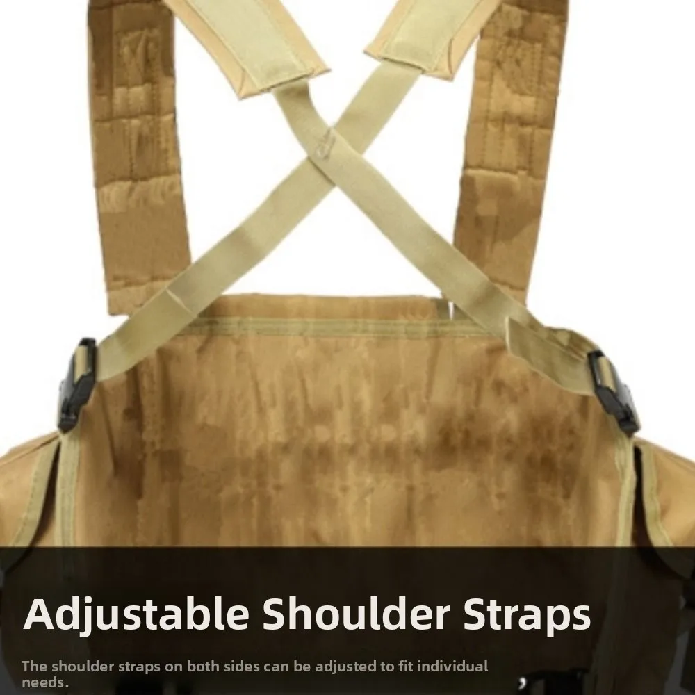 6-pockets Outdoor Vest Bag Large Capacity High Density Nylon Climbing Chest Pocket Quick Release Buckle Waterproof