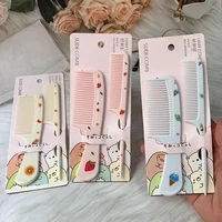 2pcs/set Cute Kids Hairdressing Comb Anti-static Pointed Tail Comb for Girls Strawberry Fruit  Hair Cmb Kids Hair Comb 1