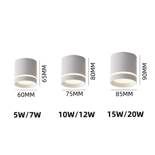 밝기 조절 실린더 LED 다운라이트 12W 20W COB LED 천장 스포트 라이트 ac220 v 배경 램프 실내 조명, 컬러풀한 방 Luz 4