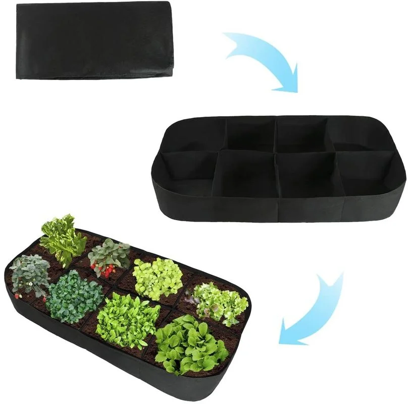 Felt Multi-grid Rectangular Planting Bag Vegetable Split Planting Bag Green Growing Garden Flowerpot Beautiful Planting Bag_voghion.com
