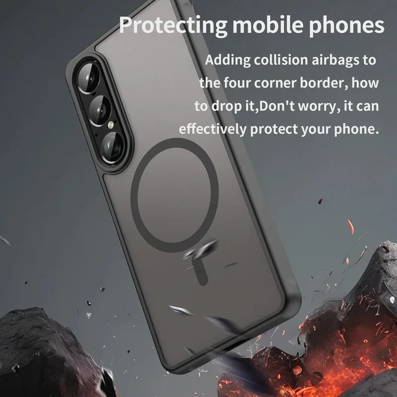 Magsafe Magnetic Wireless Charging Shockproof Matte Case - Clear Back Cover