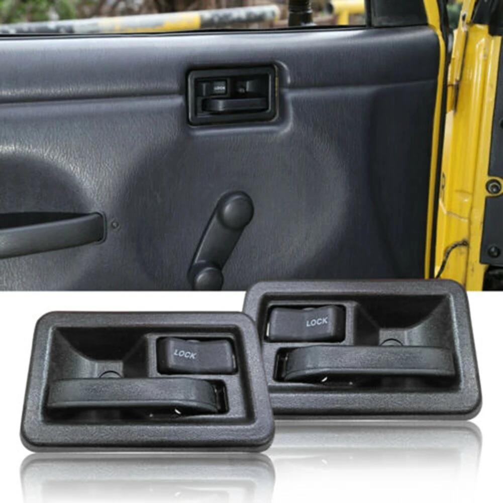 

Inside Door Handle Replaces Wrangler 1 Pair 55176476AB 55176477AB ABS Accessory Black For Jeep YJ TJ 1987-2004