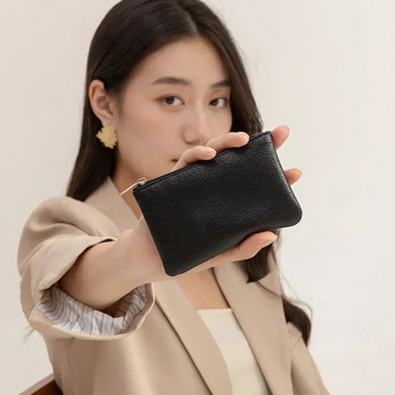 Lichee Pattern Zipper Coin Purse Multifunctional Keys ID Credit Card Holder Bag Portable Wallet Fashion for Women Men Package