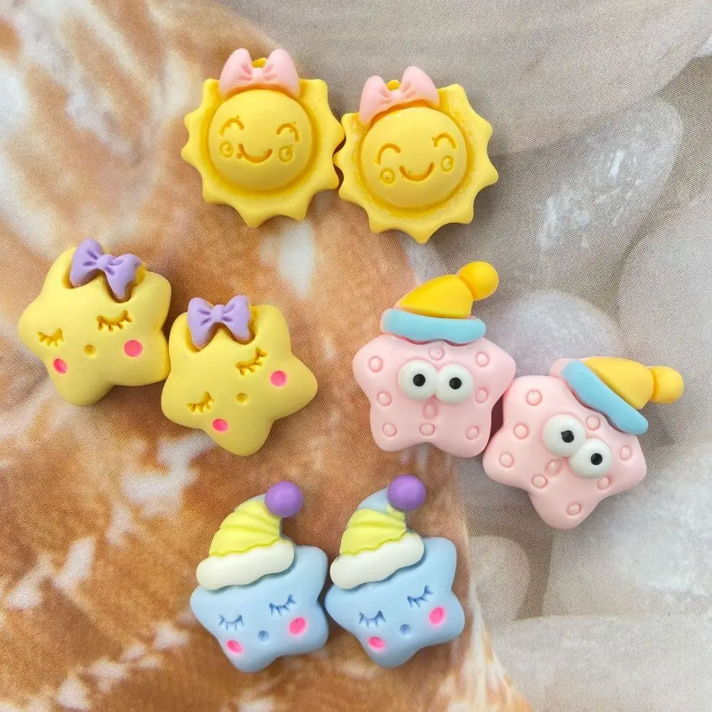 

10Pcs New Cute Mini Cartoon Sun Star Flat Back Resin Cabochons Scrapbooking DIY Jewelry Craft Decoration Accessorie
