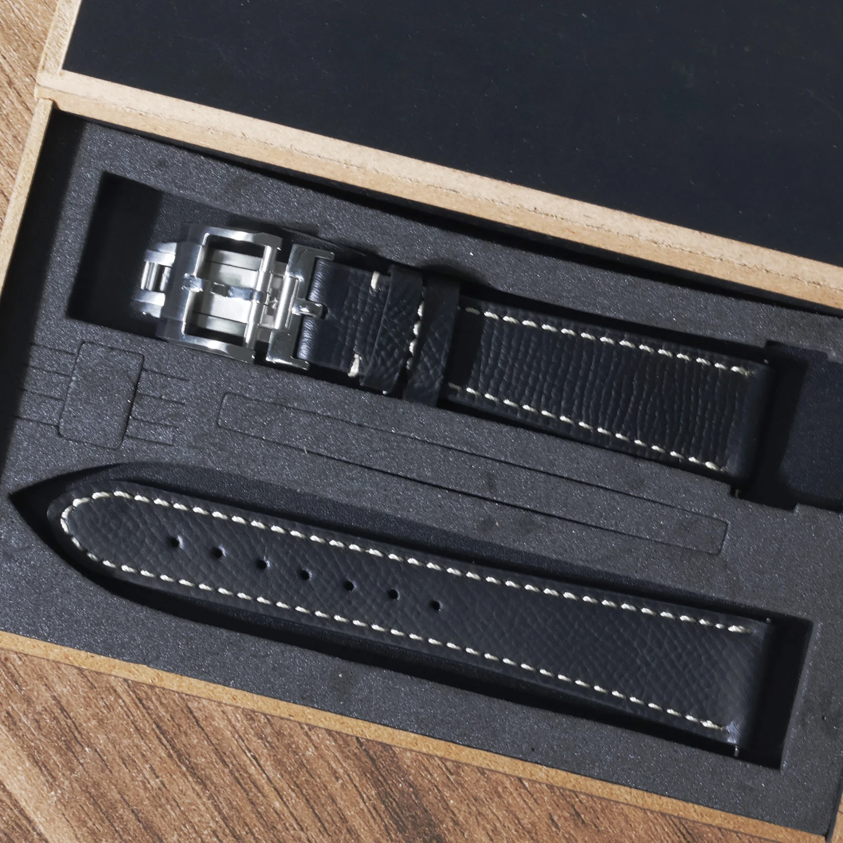 Handmade Genuine Epsom Slim Leather Watch Strap - Universal Fit 18mm to 22mm