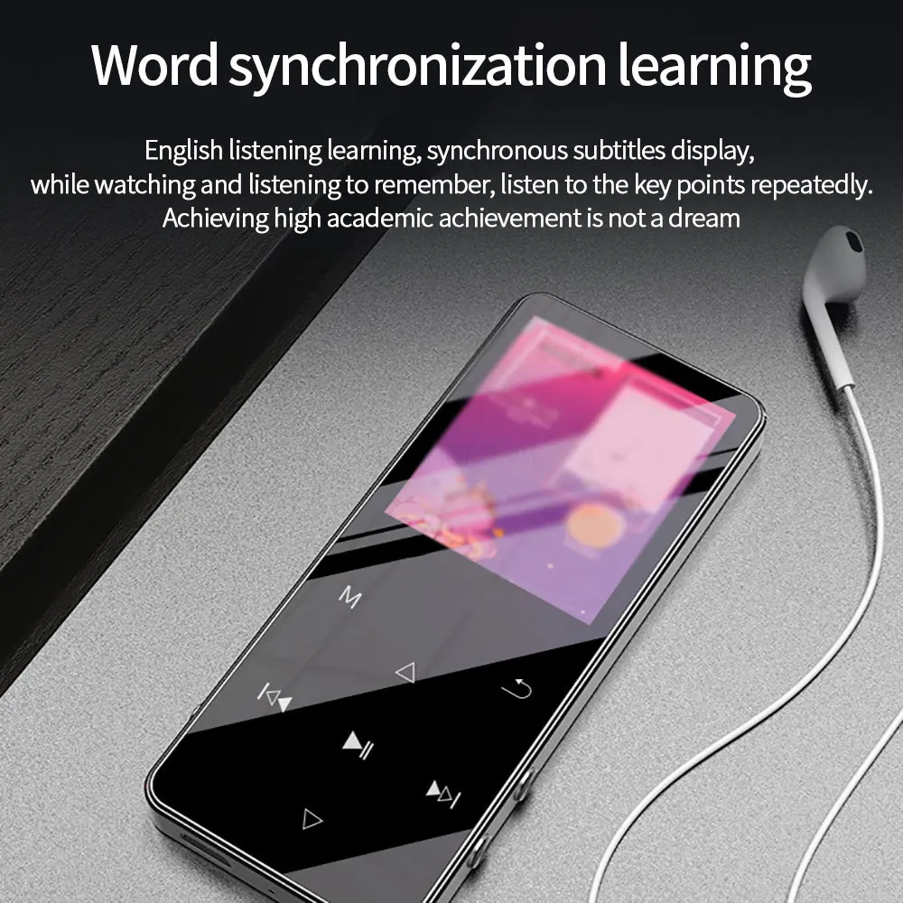 8-128GB MP3 MP4 Player Touch Bluetooth 5.0 Lossless Audio Recorder Music HiFi Portable Audio Walkman FM Radio E-Book mp3 mp4 player