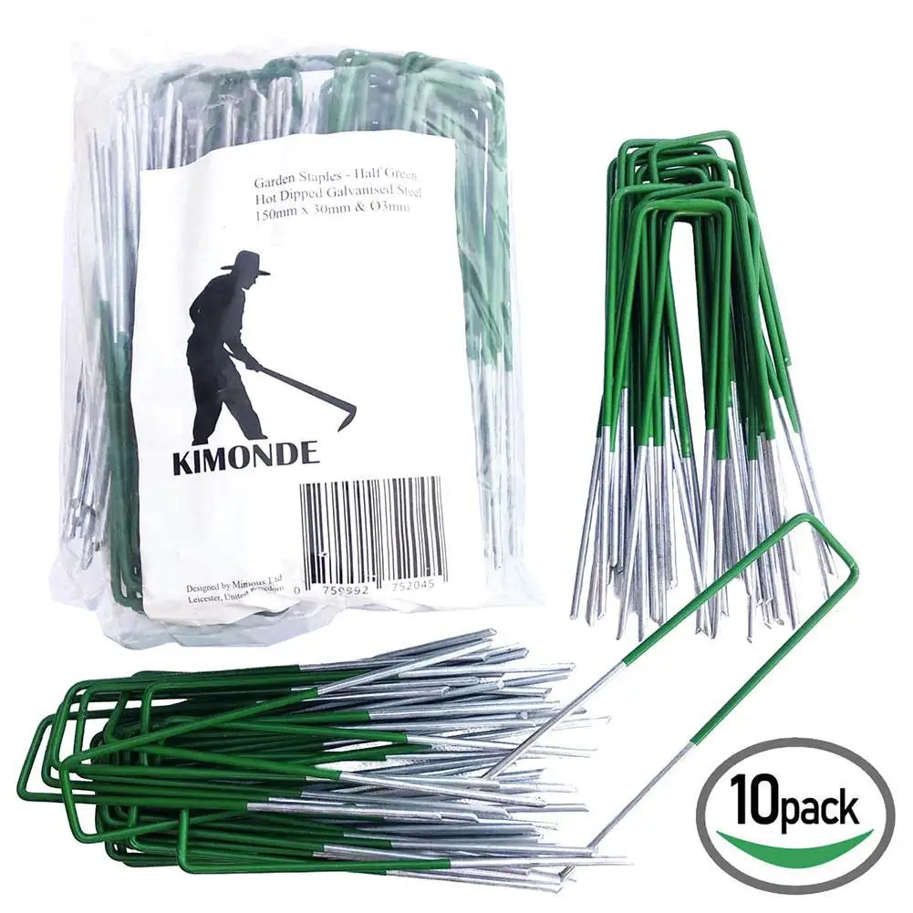 10pcs U-Shaped Nails Carbon Steel Garden Netting Fixed Pegs Garden Ground Lawn Turf Galvanised Pegs Staples Fastening Nails garden staples