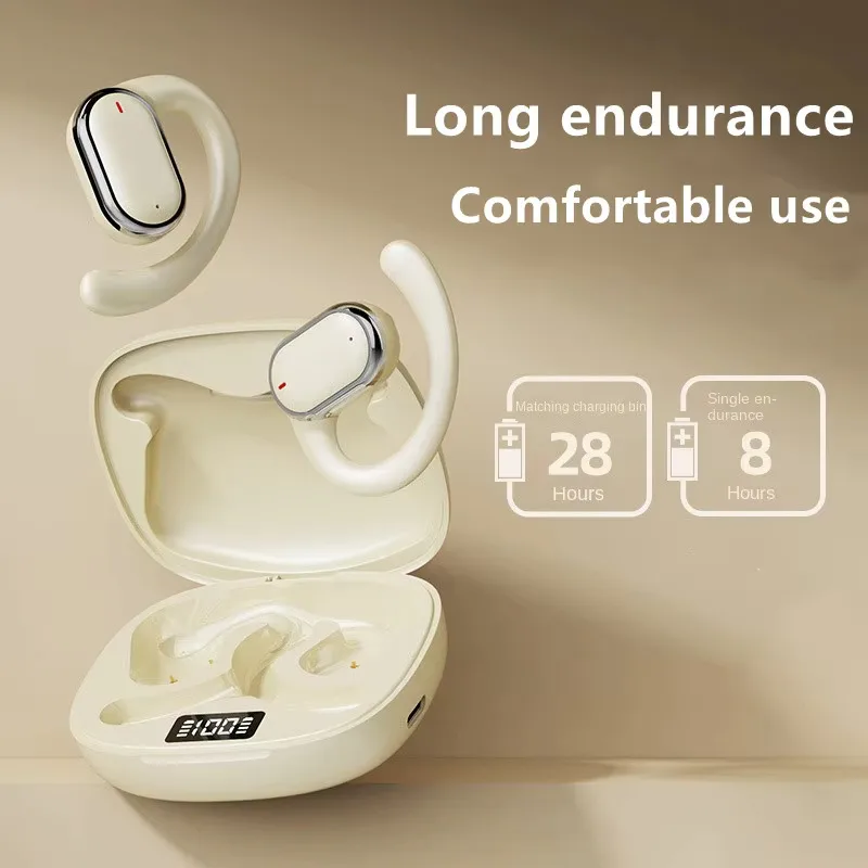 Wireless Ear Hanging Headset, Noise Reduction Hanging Earphones, Waterproof Ear Earphones For Sports Work Running Walking 4