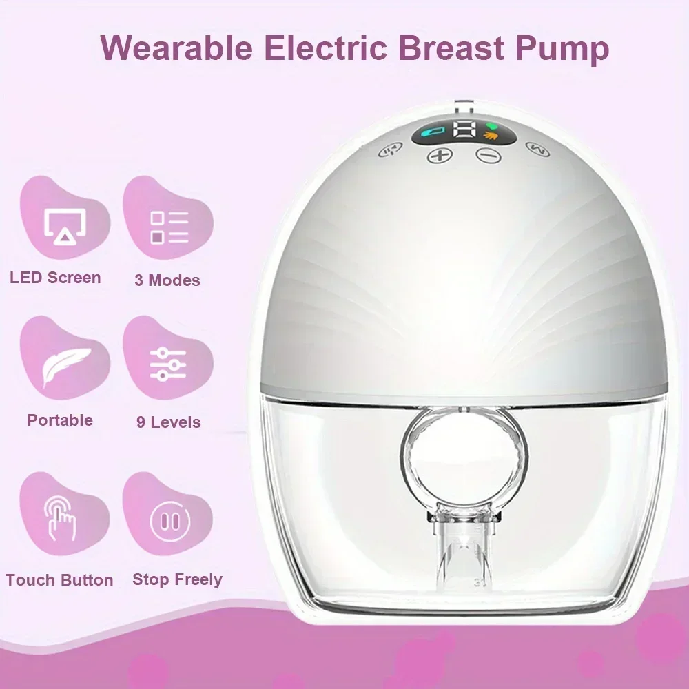 Electric Breast Pump Hands-free Milking Machine Portable High Suction Intelligent Integrated Silent Automatic Breast Pump