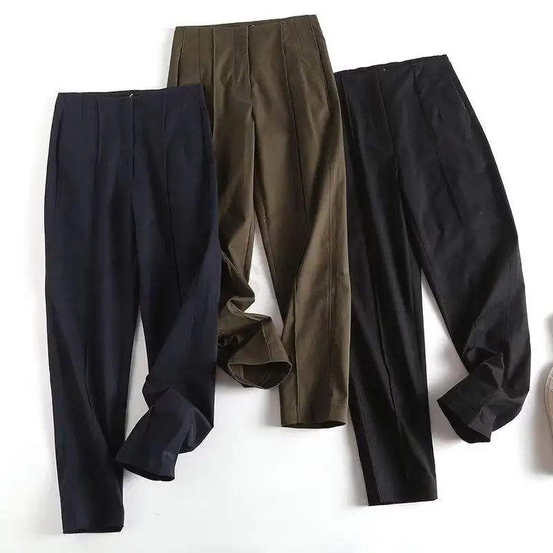 

Modishdutti 2024 Autumn Winter Women Fashion High Waist Pants Female Casual Solid Color Simple Trousers Ladies