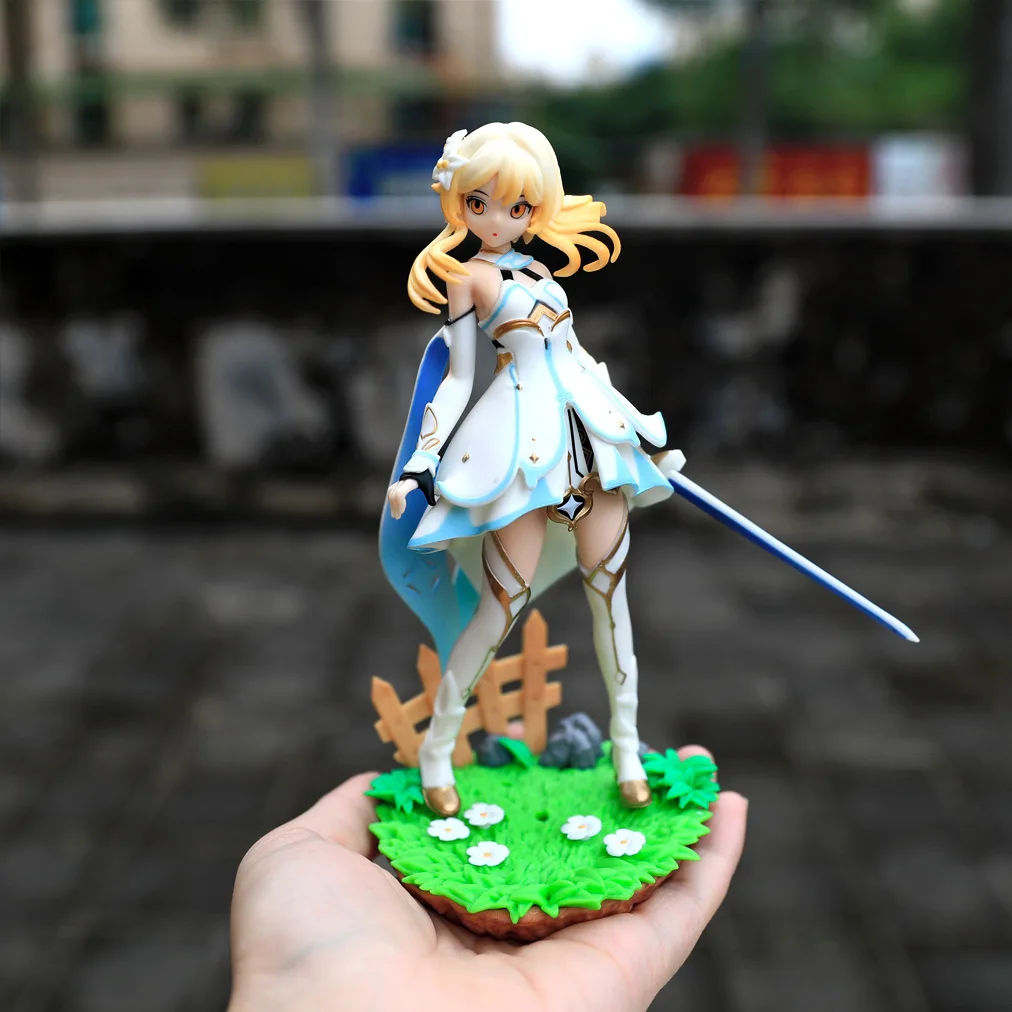 

20cm Genshin Impact Aether Lumine Barbara Anime Figure Beauty Girl Manga Statue Pvc Action Figurine Collectible Model Toys Dolls