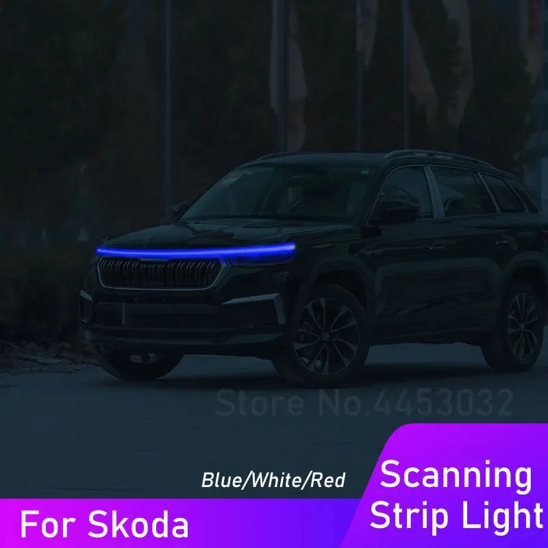 Led Strip Car Hood Light Drl Per Skoda Superb Karoq Kodiaq Octavia Fabia Kamiq Effetto Di Scansione Accessori Per Lampade Da Marcia Diurna