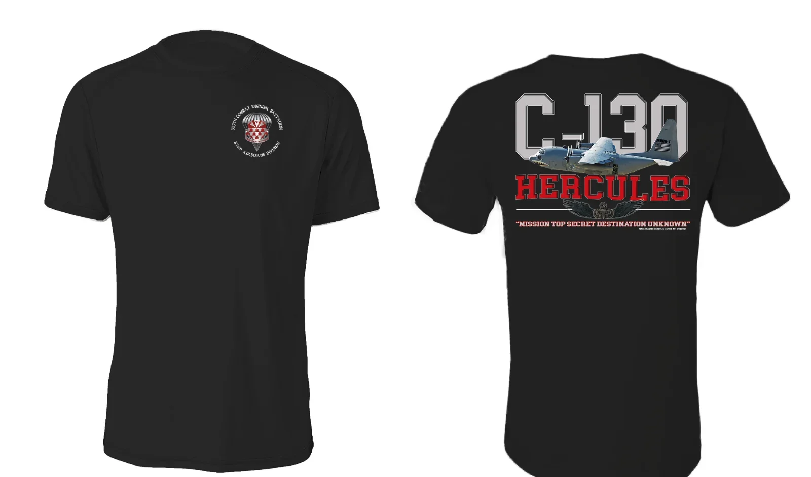 307Th Combat Engineers (Airborne) C-130 T-Shirt Da Trasporto Aereo 100% Cotone O-Collo Manica Corta T-Shirt Casual Da Uomo Taglia S-3Xl