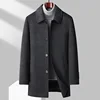 BATMO 2024 New Arrival Winter Top quality white duck down liner wool trench coat men,male thicked warm overcoat size M-4XL 9915 2