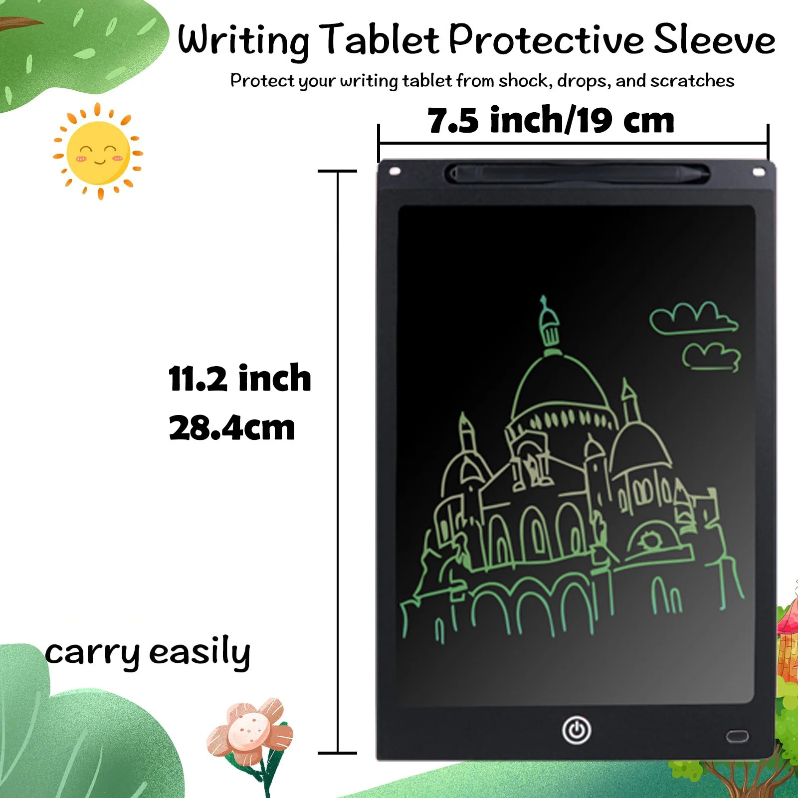 12 Inch Electronic Writing Board Brightness Increase By 20% Writing Tablet For Kids Colorful Screen Doodle Board