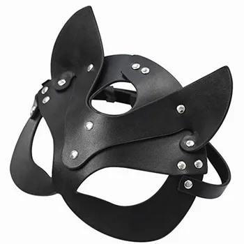 Erotic Women Sexy Mask Half Face Fox Cosplay Leather Sex Mask Halloween Party Mask Masquerade Ball Fancy Masks Punk Collar 3