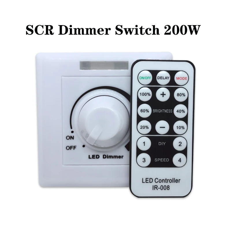 feedback type photoelectric switch reflector td 08 mirror reflector infrared sensor LED Dimmer Switch 110-220V 200W 300W 500W SCR dimmable driver Type 86 knob Switch Infrared remote dimmer