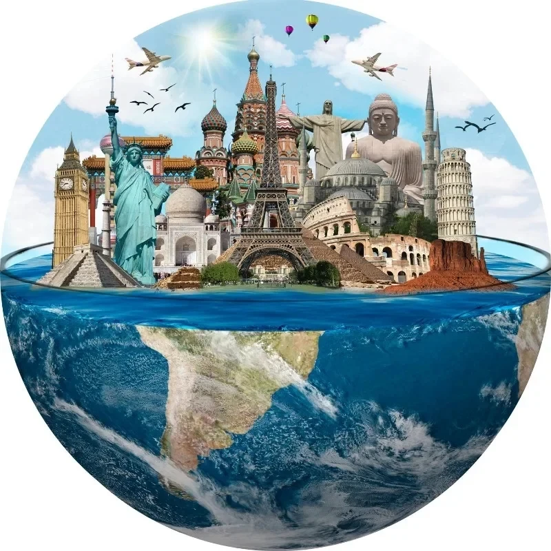 

69*69cm Round Paper Jigsaw Puzzle 1000PCS World Heritages Adult Stress Relief Children Educational Entertainment Christmas Gift