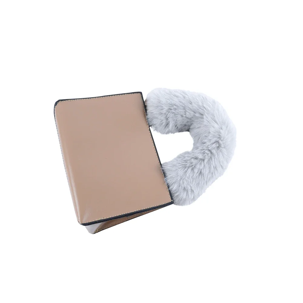 New 1 Pc Plush Fur Furry Bag Strap Covers Sleeves with Loop Fastener Cover for Bag Handles Replacements Accessories